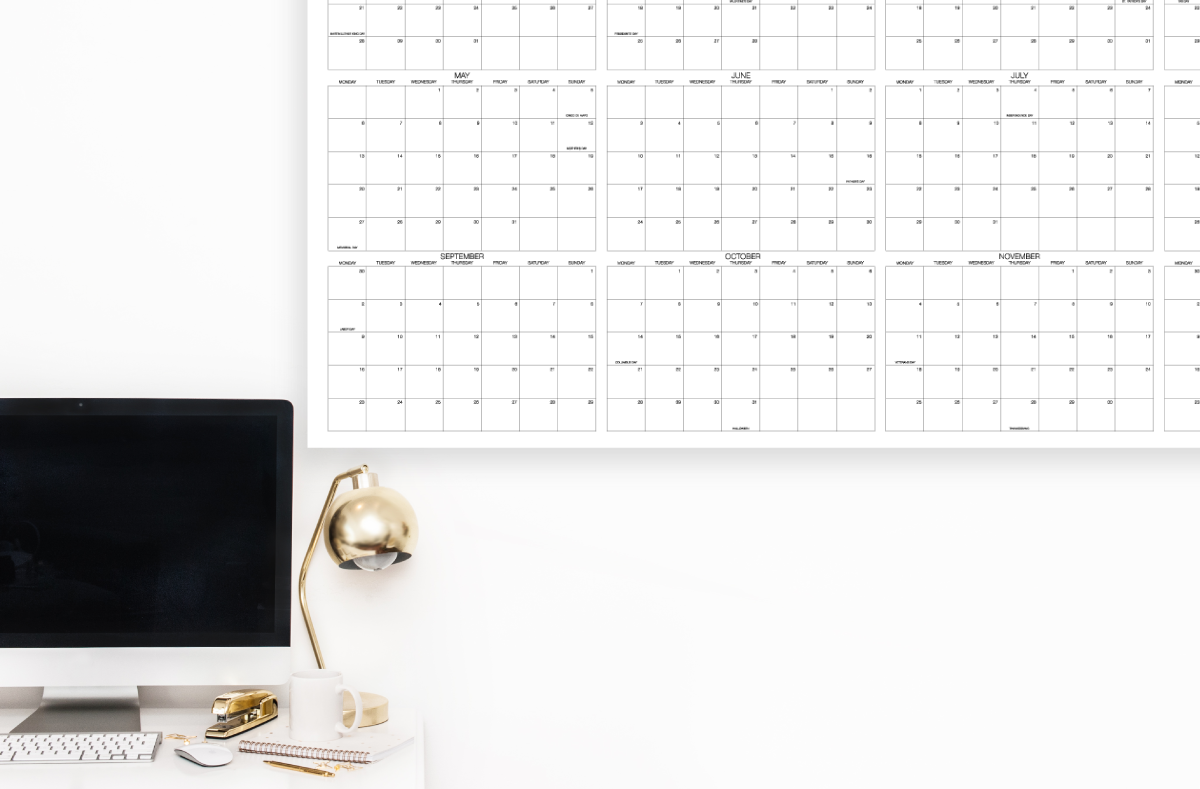 Oversized Wall Calendar - 2025 Printable